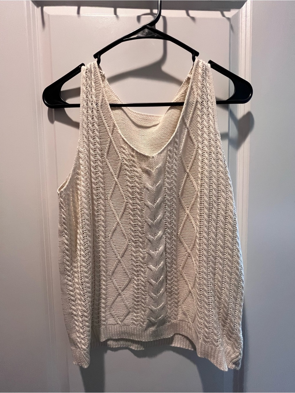SHEIN Cream Cable Knit Tank Top